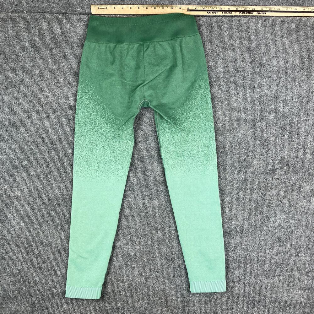 Green‎ Ombre Seamless Leggings Womens Size 26 High Waist Stretch Activewear